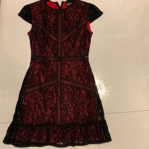 Cap sleeve Black Lace Dress